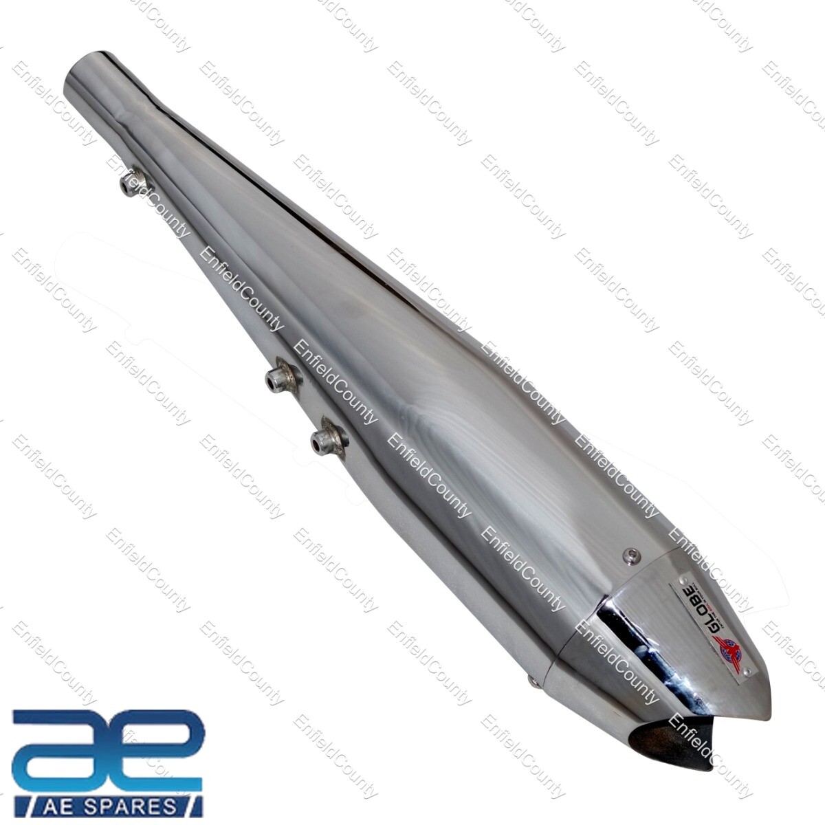 Dolphin Silencer+Bracket & Adapter Chrome For Royal Classic Enfield 350cc  