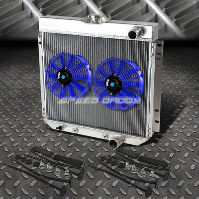3-РЯДНЫЙ АЛЮМИНИЕВЫЙ РАДИАТОР + 2X7 ВЕНТИЛЯТОРОВ СИНЕГО ЦВЕТА ДЛЯ FORD FAIRLANE/ FALCON/GALAXIE V8 63-70
