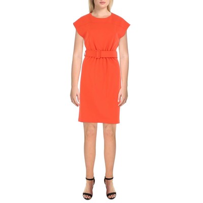 

Calvin Klein Womens Присборенное платье выше колена без рукавов с пышной юбкой BHFO 9745