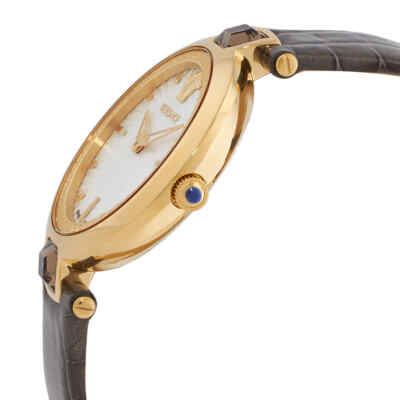Pre-owned Versace Crystal Gleam Quartz White Dial Ladies Watch Van06 0016