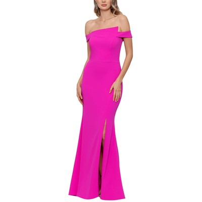 Женское розовое асимметричное вечернее платье Xscape Gown Petites 14P BHFO 7021