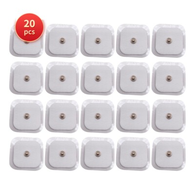 20 pcs Snap Electrode Pads 2x2'' Replacement fit TENS Unit Pulse Massager