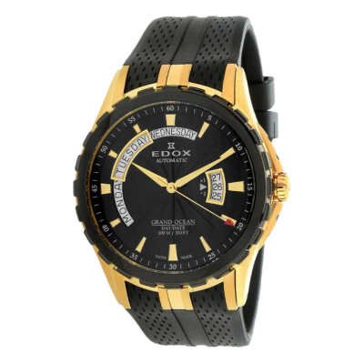 New EDOX 83006 3CA Grand Ocean Automatic Day & Date Black Dial Watch $2,750 