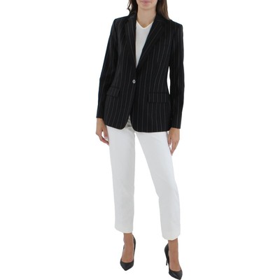 

Женский черный блейзер миди на одной пуговице Lauren Ralph Lauren  BHFO 5879, Black/tan