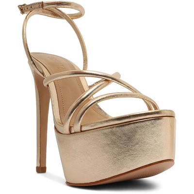 

Женские сандалии Schutz Zilla Gold на платформе 7,5 средний (B,M) BHFO 5360, Platina, Zilla