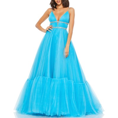 

Mac Duggal Женское шифоновое вечернее платье макси для выпускного BHFO 4531, Turquoise