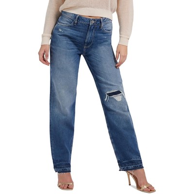 Женские джинсы Guess HOLLYWOOD Blue с высокой посадкой и прямыми штанинами 25/30 BHFO 1719
