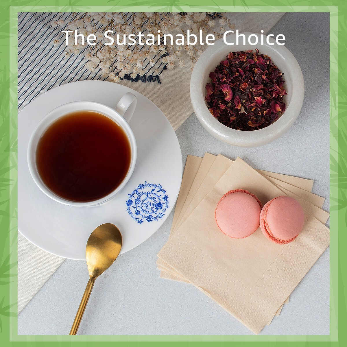 Ibambo Bamboo Cocktail Napkins - 1000 Pack, 2-Ply, Ecofriendly Beverage Napkins