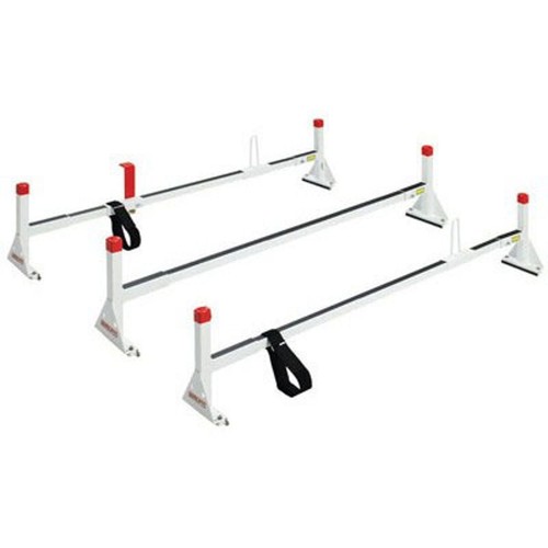 Weather Guard 216-3 Roof Mount Full-Size Steel Ladder Rack - 3 - Bars - White