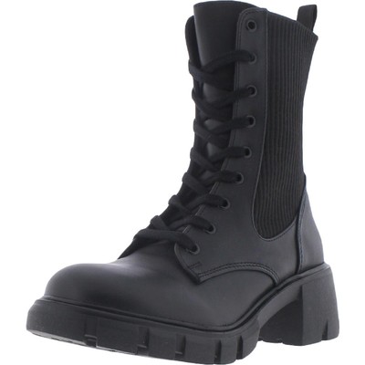 Женские ботинки Steve Madden Hunt черного цвета в боевом стиле на шнуровке 8.5 Medium (B, M) BHFO 6824