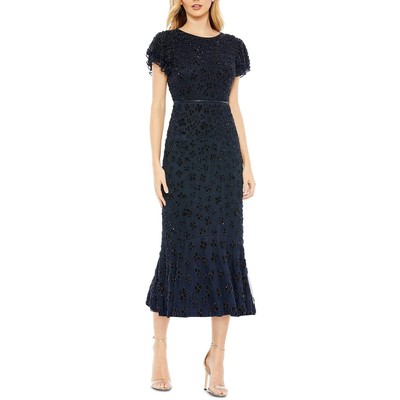 Женское вечернее платье Mac Duggal с темно-синим декором, 8 BHFO 7843