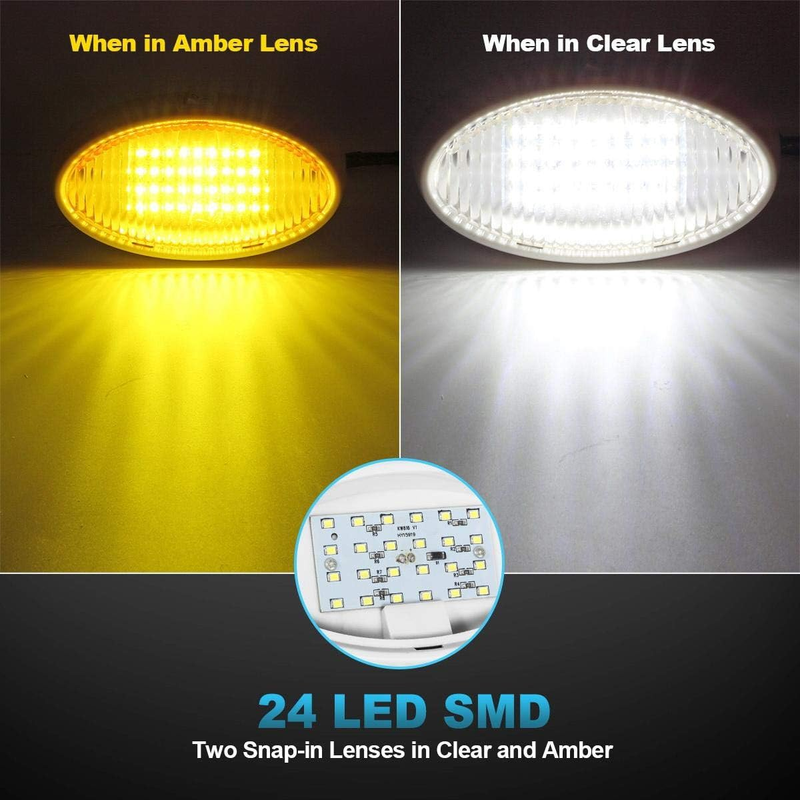 Oval LED RV Exterior Porch Utility Light with Switch 12v Replacement Light for R