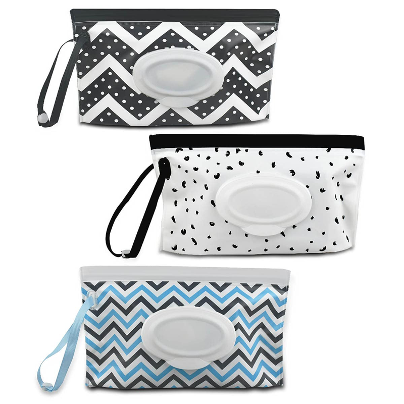 3 Pack Portable Reusable Baby Wipes Dispenser Refillable Wet