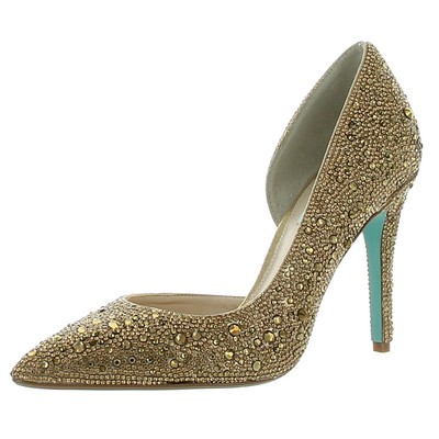 Синий от Betsey Johnson, женские туфли на высоком каблуке Hazil Gold DOrsay, средний 7,5 (B,M) 9454