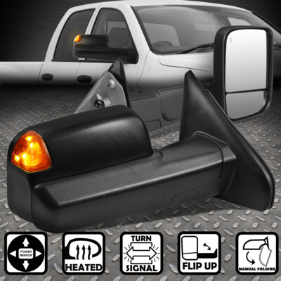 ДЛЯ 02-09 DODGE RAM TRUCK С ПРИВОДОМ ОТ ПАРЫ + ОБОГРЕВ + СВЕТОДИОДНЫЙ УКАЗАТЕЛЬ ПОВОРОТА / БУКСИРОВОЧНОЕ ЗЕРКАЛО
