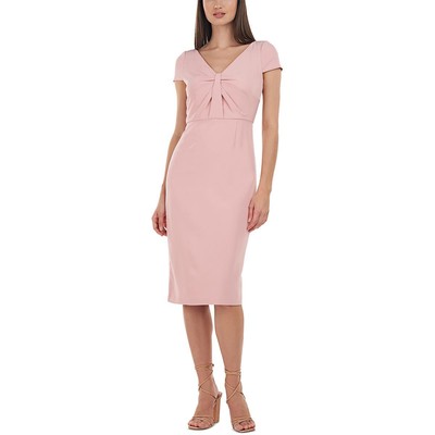 Женское платье-футляр из розового крепа Luciana с V-образным вырезом JS Collections Plus 18 BHFO 9868