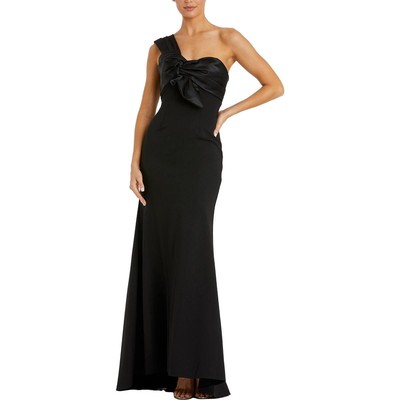 Женское черное вечернее платье Mac Duggal с плиссировкой на одно плечо 2 BHFO 1026