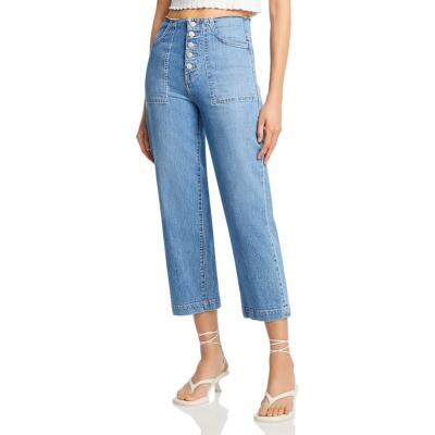 Veronica Beard Womens Denim Cropped High Rise Wide Leg Jeans 28 BHFO 5298
