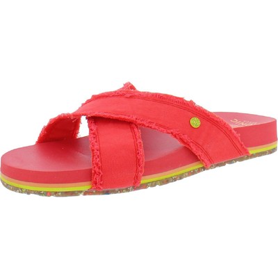 

Vionic Beach Womens Panama Orange Slide Sandals Shoes 7 Medium (B,M) BHFO 3997, Popy canvas