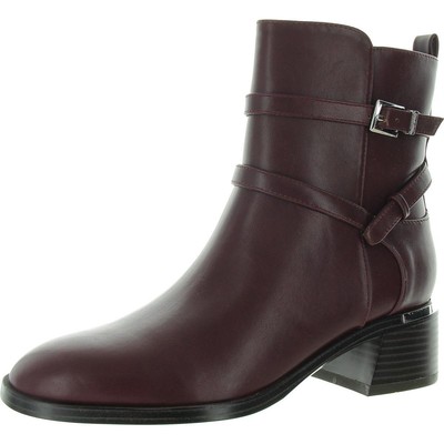 Calvin Klein Womens Jasen Red Zip Up Slip On Booties 7 Medium (B,M) BHFO 1859