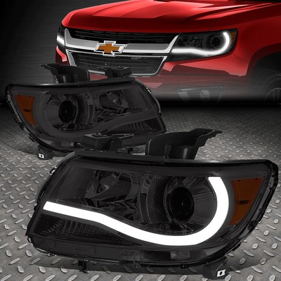 [СВЕТОДИОДНАЯ ПАНЕЛЬ DRL] ДЛЯ 15-23 ЛАМП ПРОЕКТОРА CHEVY COLORADO SMOKED/ЯНТАРНОГО ЦВЕТА
