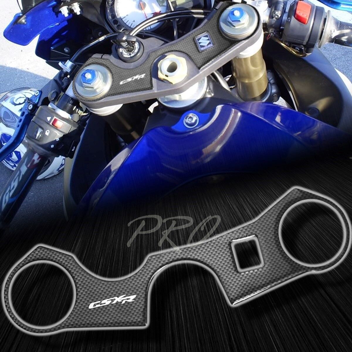 SUZUKI GSXR600 2006-2012 Carbon Fiber Effect Top Yoke Protector Cover Decal