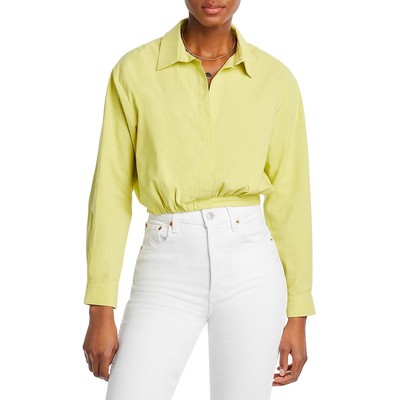 Line & Dot Womens Cropped Long Sleeve V-Neck BHFO 0949