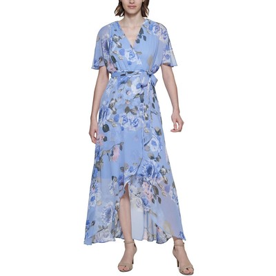 

Jessica Howard Женское синее платье с запахом и цветочным принтом Hi-Low Petites  BHFO 9162, Blue mutli