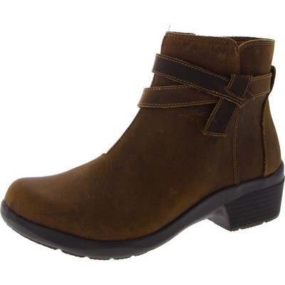 Женские коричневые кожаные ботильоны Clarks на молнии шириной 7 см (C, D, W) BHFO 1840