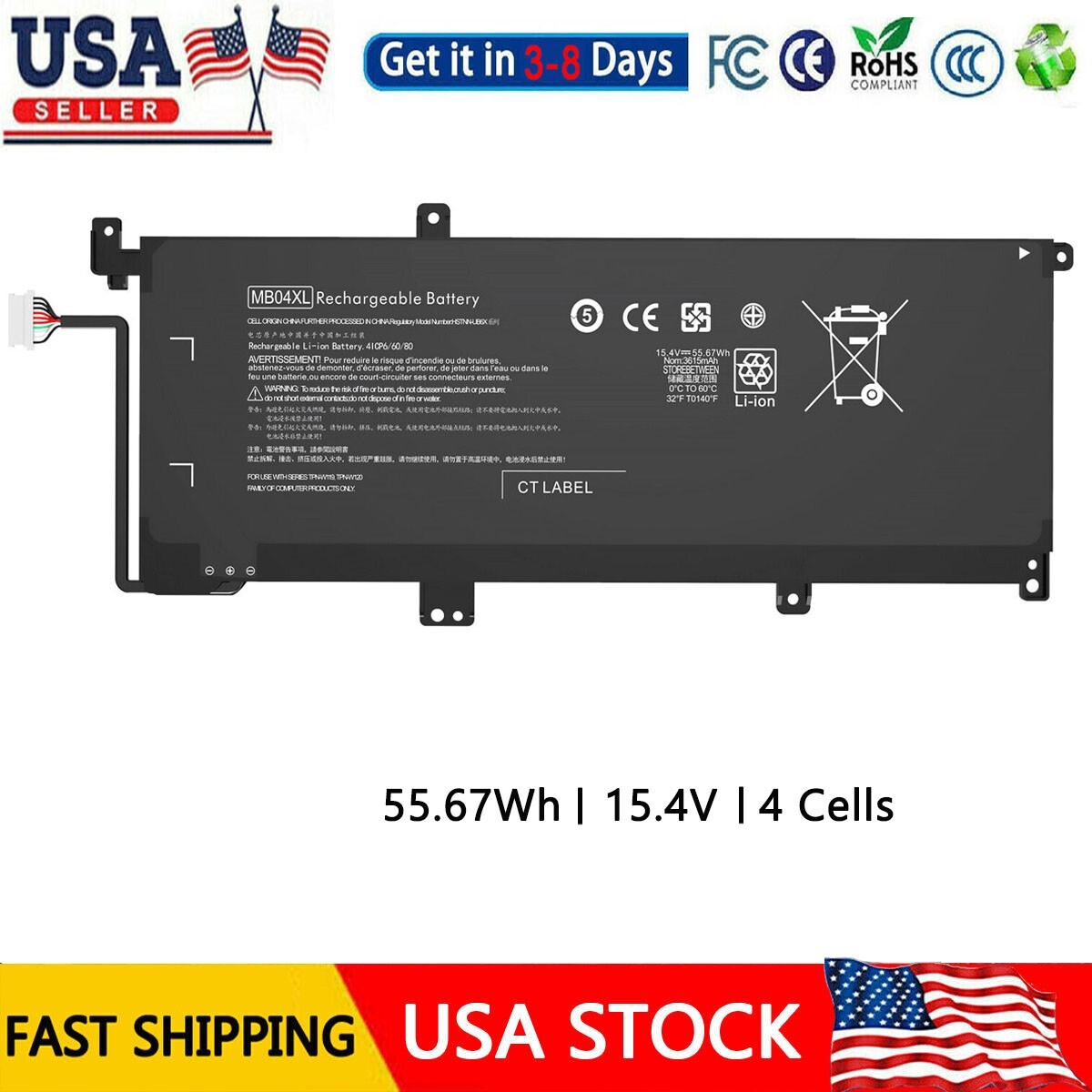 ✅MB04 MB04XL Battery for HP Envy X360 M6 Series M6-AQ105DX M6-AQ003DX M6-AR004DX