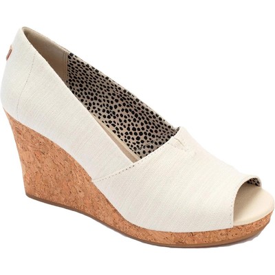 Женские белые туфли на танкетке Toms Michelle с открытым носком, средний размер 5,5 (B, M) BHFO 6910