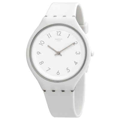 Swatch Skinsnow Белые часы унисекс с силиконовой кожей SVUW101