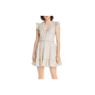 

LINI Женское мини-платье Melissa с цветочным принтом и рюшами с V-образным вырезом BHFO 7326, Lavender