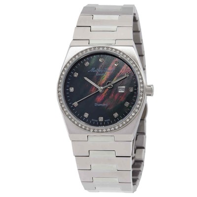 Часы Mathey-Tissot Zeus Lady с бриллиантовым кварцевым черным циферблатом D118SAN