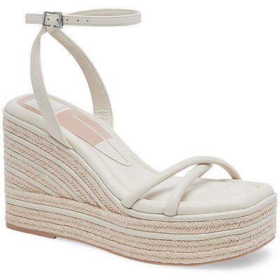 Dolce Vita Womens Elvia Ivory Wedge Sandals Shoes 8.5 Medium (B,M) BHFO 6453