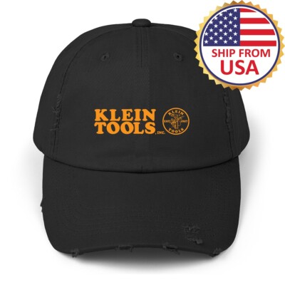 KLEIN TOOLS SINCE 1857 Logo Black Distressed Hat Baseball Cap