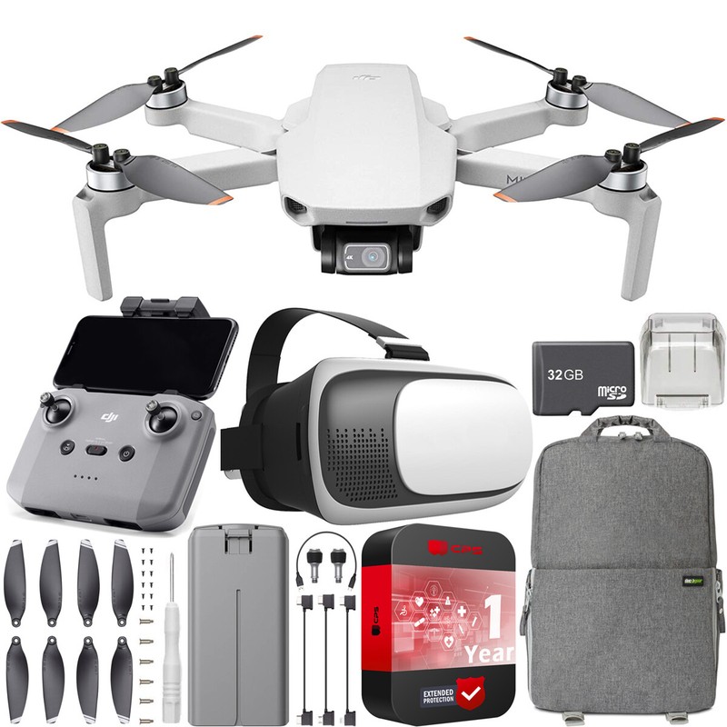 DJI Mini 2 Drone 4K Video Quadcopter + Backpack & FPV Headset Accessories Bundle