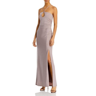 

Aqua Womens Metallic Halter Formal Evening Dress Gown BHFO 6976, Lavender
