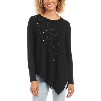 Karen Kane Womens Embellished Asymmetric Stretch Pullover Top BHFO 9428