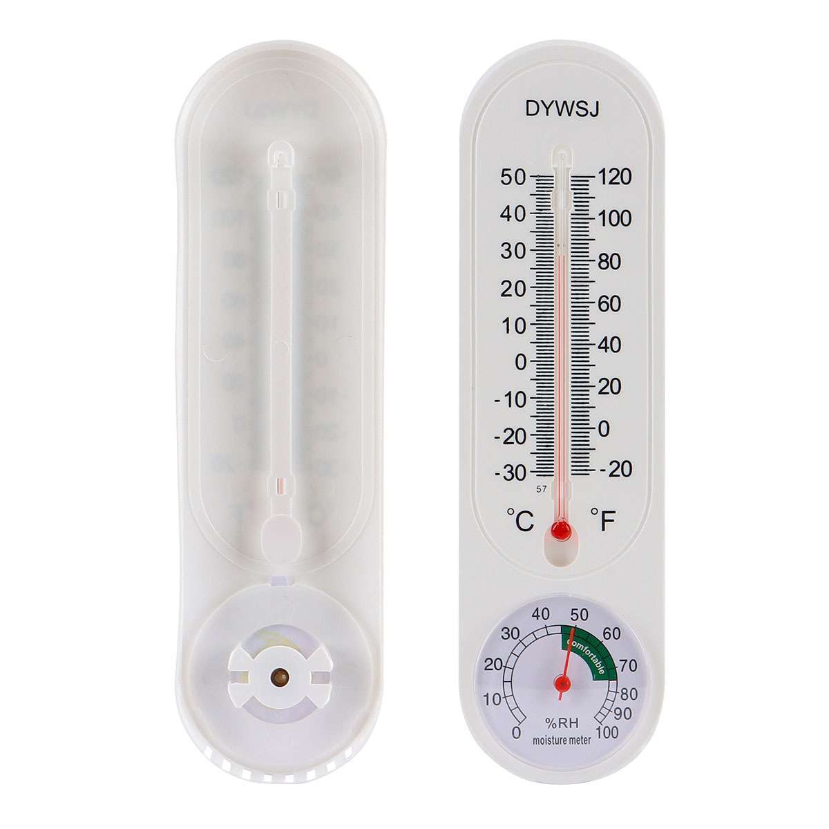 2PCS Wall Thermometer Indoor Outdoor Mount Garden Greenhouse Home Humidity Meter