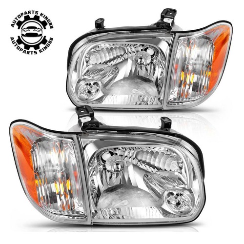 For 2005-2006 Toyota Tundra 2005-2007 Sequoia Headlights Halogen Headlamps Amber