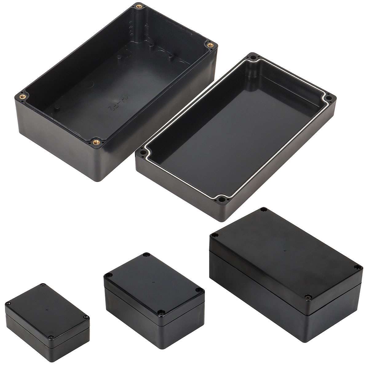 Black Plastic Waterproof Project Enclosure Electrical Junction Box Dustproof DIY