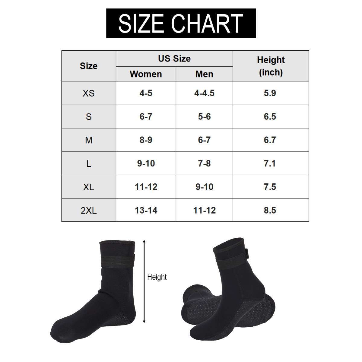 3MM Adult Neoprene Diving Scuba Surfing Socks Snorkeling Swimming Boots XS~2XL