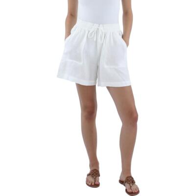 Splendid Womens White Linen High Rise Mini Casual Shorts L BHFO 9171