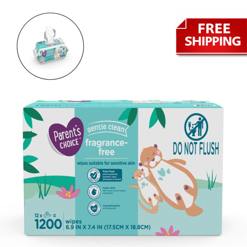 Parents Choice Baby Wipes, Fragrance Free Baby Wipes, 300, 600,