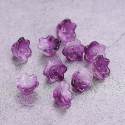 20pcs 10mm Flower Shape Handmade Lampwork Glass Loose Beads For Jewelry Making