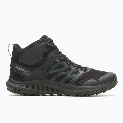 Pre-owned Merrell Work Men's Nova 3 Mid Tactical Waterproof Boot Black/charcoal - J005049, In Gray