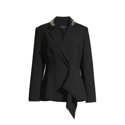 Женская офисная рабочая одежда со стразами Donna Karan, блейзер на одной пуговице BHFO 2204