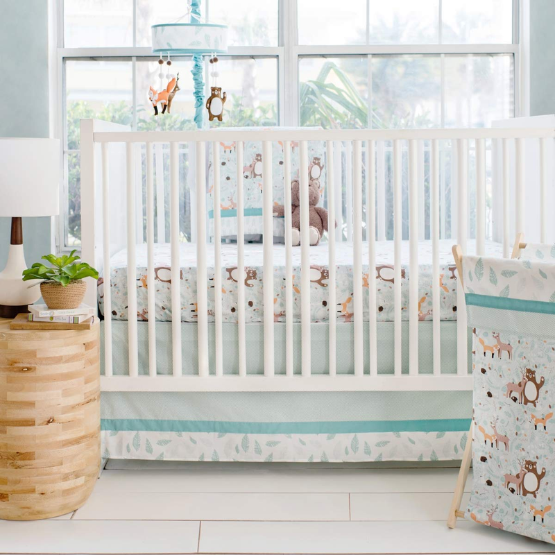 3 Piece Crib Bedding Set, Forest Friends