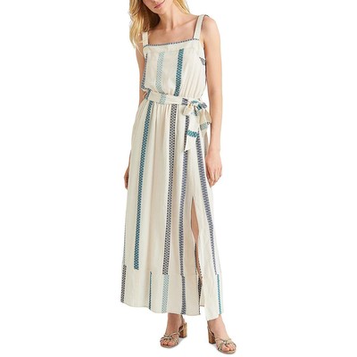 Великолепное женское повседневное макси-платье Jubi из белого хлопка в полоску M BHFO 2299